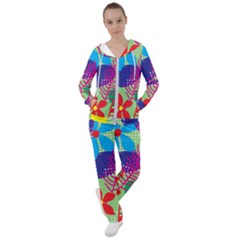 Pattern Leaf Polka Floral Women s Tracksuit