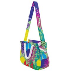 Pattern Leaf Polka Floral Rope Handles Shoulder Strap Bag