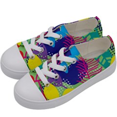 Pattern Leaf Polka Floral Kids  Low Top Canvas Sneakers