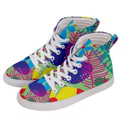 Pattern Leaf Polka Floral Women s Hi-top Skate Sneakers