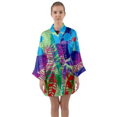 Pattern Leaf Polka Floral Long Sleeve Kimono Robe by HermanTelo