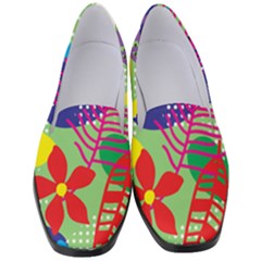 Pattern Leaf Polka Floral Women s Classic Loafer Heels