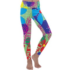 Pattern Leaf Polka Floral Kids  Lightweight Velour Classic Yoga Leggings