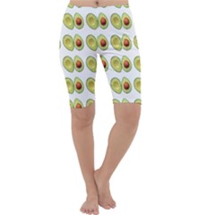 Pattern Avocado Green Fruit Cropped Leggings 