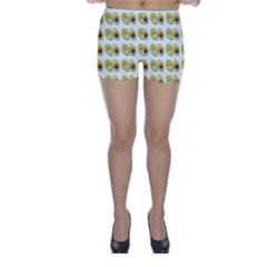 Pattern Avocado Green Fruit Skinny Shorts