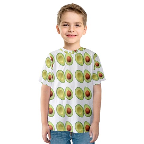 Pattern Avocado Green Fruit Kids  Sport Mesh Tee by HermanTelo