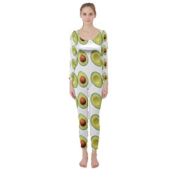 Pattern Avocado Green Fruit Long Sleeve Catsuit by HermanTelo