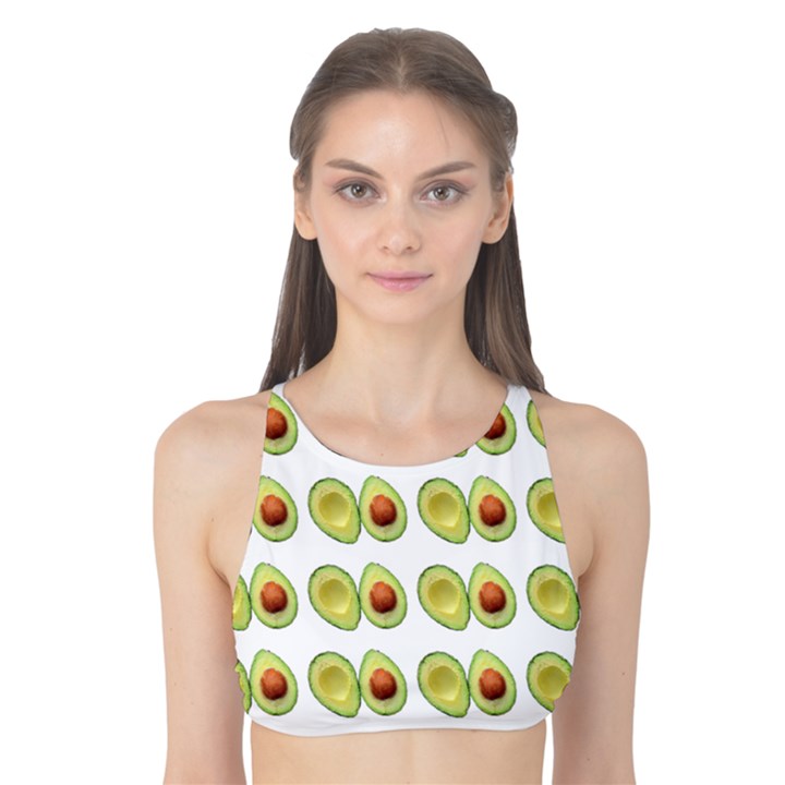 Pattern Avocado Green Fruit Tank Bikini Top