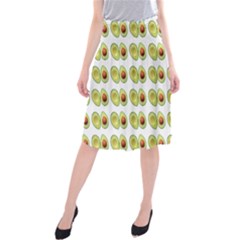 Pattern Avocado Green Fruit Midi Beach Skirt by HermanTelo