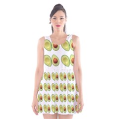 Pattern Avocado Green Fruit Scoop Neck Skater Dress by HermanTelo