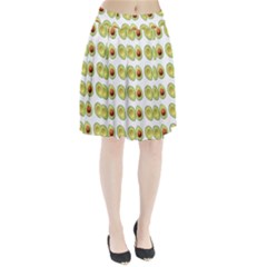 Pattern Avocado Green Fruit Pleated Skirt