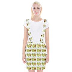 Pattern Avocado Green Fruit Braces Suspender Skirt