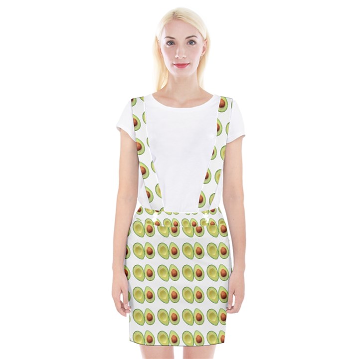 Pattern Avocado Green Fruit Braces Suspender Skirt