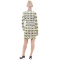 Pattern Avocado Green Fruit Button Long Sleeve Dress View2