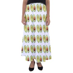 Pattern Avocado Green Fruit Flared Maxi Skirt by HermanTelo