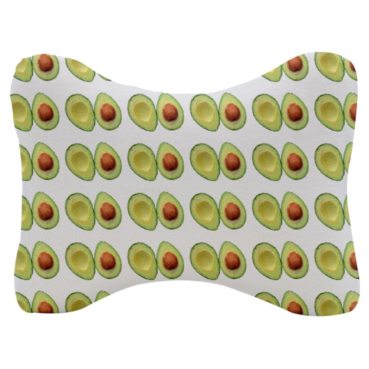 Pattern Avocado Green Fruit Velour Seat Head Rest Cushion