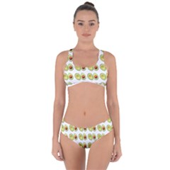 Pattern Avocado Green Fruit Criss Cross Bikini Set by HermanTelo