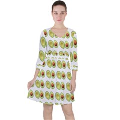 Pattern Avocado Green Fruit Ruffle Dress