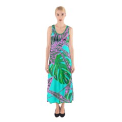 Painting Oil Leaves Nature Reason Sleeveless Maxi Dress by HermanTelo