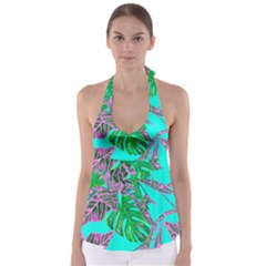 Painting Oil Leaves Nature Reason Babydoll Tankini Top