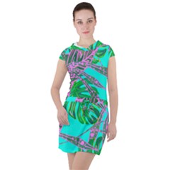 Painting Oil Leaves Nature Reason Drawstring Hooded Dress by HermanTelo