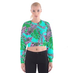 Painting Oil Leaves Nature Reason Cropped Sweatshirt