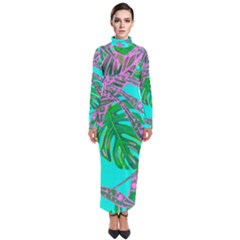 Painting Oil Leaves Nature Reason Turtleneck Maxi Dress