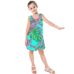 Painting Oil Leaves Nature Reason Kids  Sleeveless Dress by HermanTelo