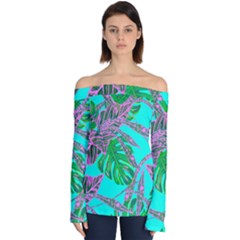 Painting Oil Leaves Nature Reason Off Shoulder Long Sleeve Top