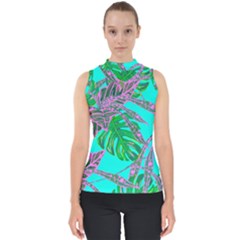 Painting Oil Leaves Nature Reason Mock Neck Shell Top by HermanTelo