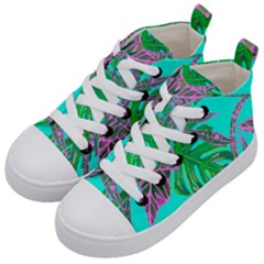 Painting Oil Leaves Nature Reason Kids  Mid-top Canvas Sneakers