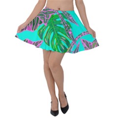 Painting Oil Leaves Nature Reason Velvet Skater Skirt