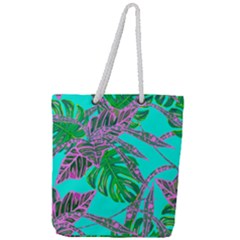 Painting Oil Leaves Nature Reason Full Print Rope Handle Tote (large)