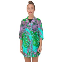 Painting Oil Leaves Nature Reason Half Sleeve Chiffon Kimono by HermanTelo