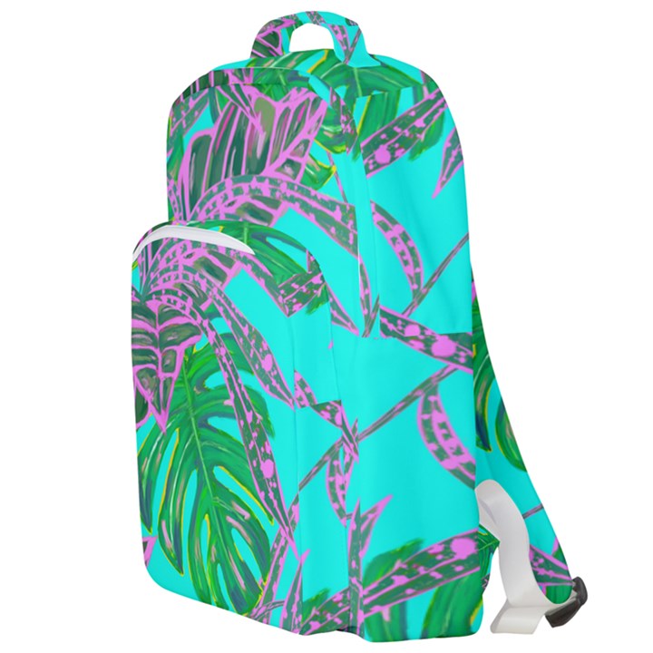 Painting Oil Leaves Nature Reason Double Compartment Backpack