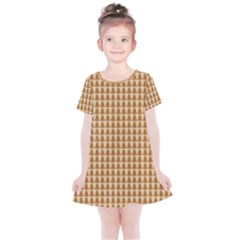 Pattern Gingerbread Brown Tree Kids  Simple Cotton Dress by HermanTelo