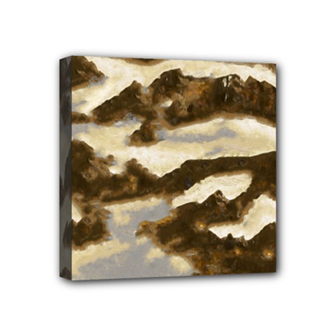 Mountains Ocean Clouds Mini Canvas 4  X 4  (stretched)