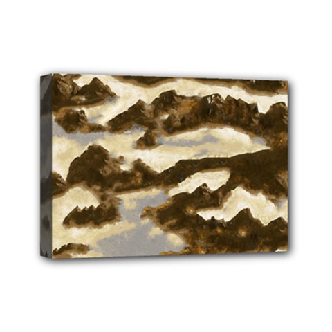 Mountains Ocean Clouds Mini Canvas 7  X 5  (stretched)