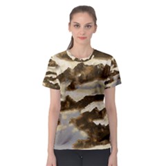 Mountains Ocean Clouds Women s Sport Mesh Tee