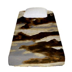 Mountains Ocean Clouds Fitted Sheet (single Size) by HermanTelo