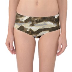 Mountains Ocean Clouds Mid-waist Bikini Bottoms