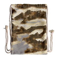 Mountains Ocean Clouds Drawstring Bag (large) by HermanTelo