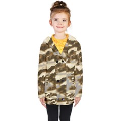 Mountains Ocean Clouds Kids  Double Breasted Button Coat by HermanTelo