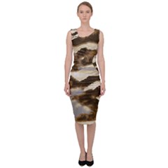 Mountains Ocean Clouds Sleeveless Pencil Dress by HermanTelo