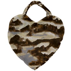 Mountains Ocean Clouds Giant Heart Shaped Tote by HermanTelo