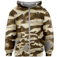 Mountains Ocean Clouds Kids  Zipper Hoodie Without Drawstring