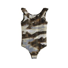 Mountains Ocean Clouds Kids  Frill Swimsuit