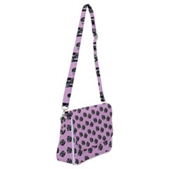 Girl Face Lilac Shoulder Bag With Back Zipper