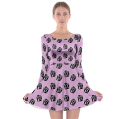 Girl Face Lilac Long Sleeve Skater Dress by snowwhitegirl