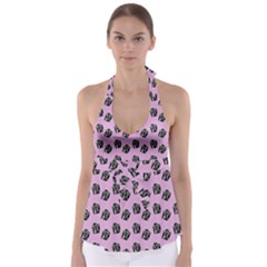 Girl Face Lilac Babydoll Tankini Top by snowwhitegirl